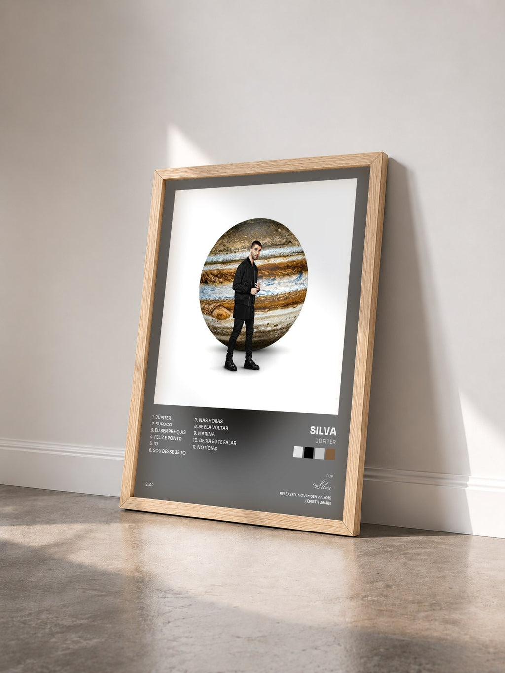 #bois Tableau de l'album Júpiter de Silva vu de trois quarts, cadre en bois brut