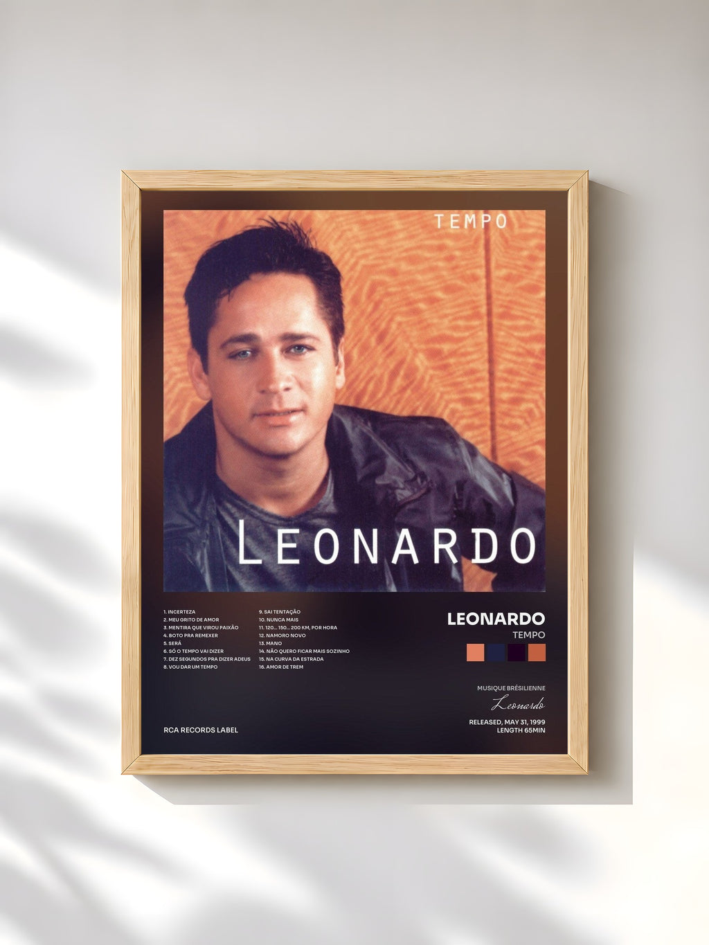 #bois Tableau de l'album Tempo de Leonardo, cadre en bois brut, imprimé et encadré en France
