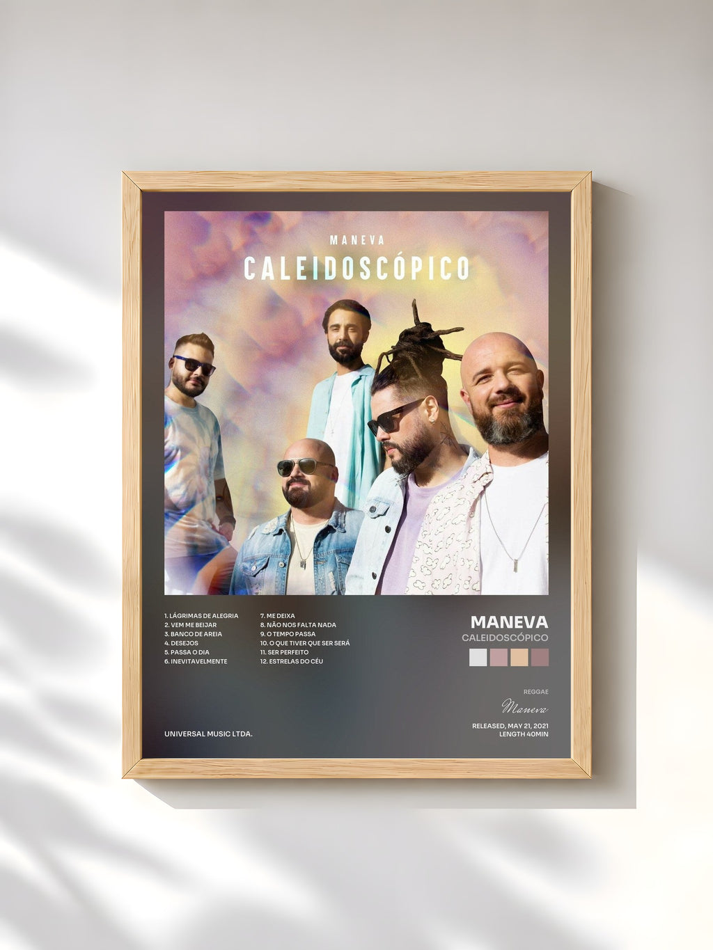 #bois Tableau de l'album Caleidoscópico de Maneva, cadre en bois brut, imprimé et encadré en France