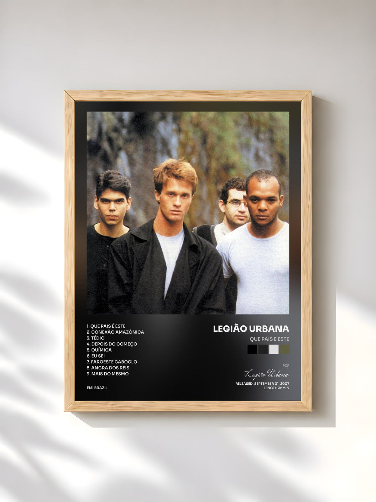 #bois Tableau de l'album Que Pais E Este de Legião Urbana, cadre en bois brut, imprimé et encadré en France