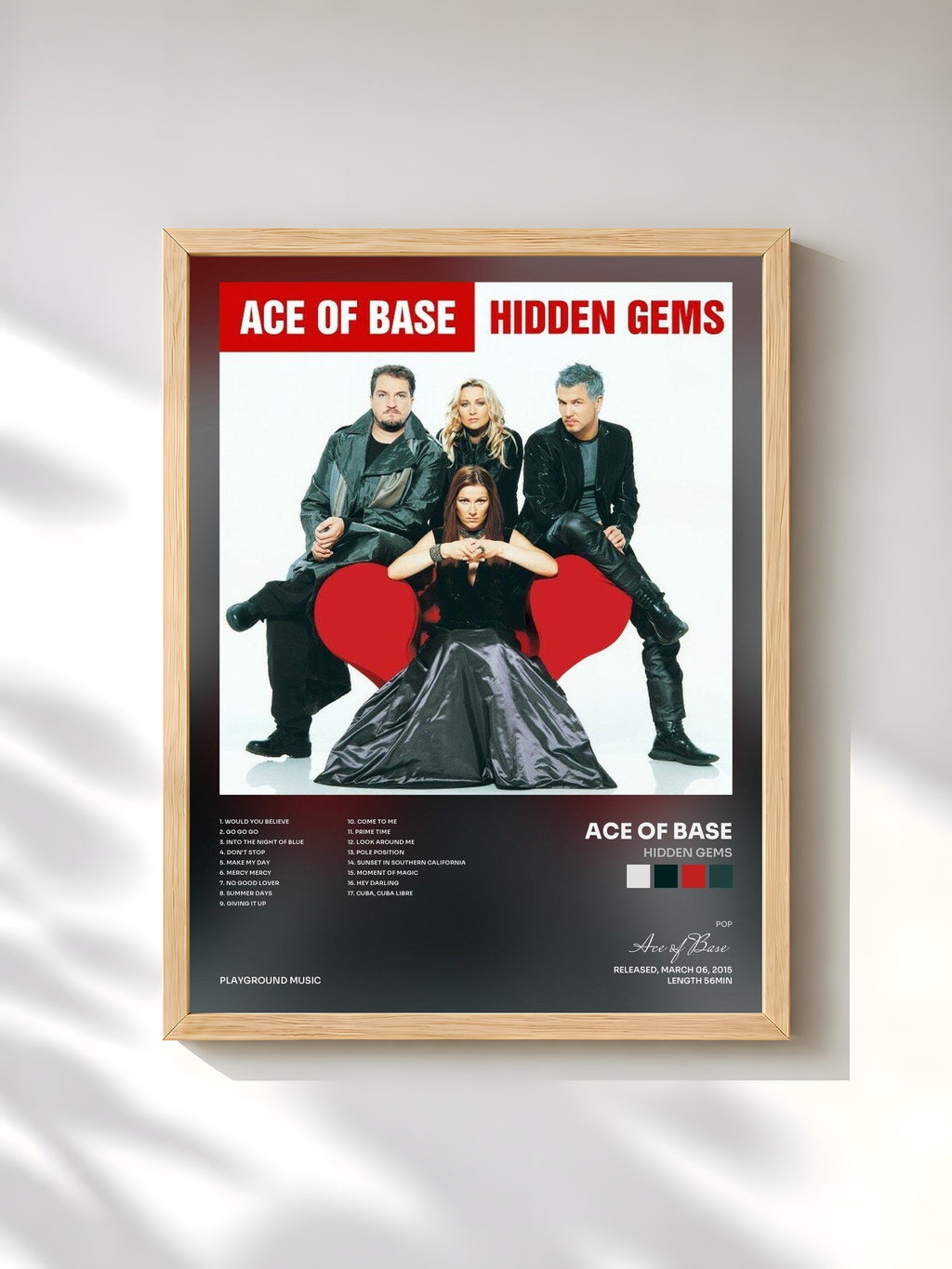 #bois Tableau de l'album Hidden Gems de Ace of Base, cadre en bois brut, imprimé et encadré en France