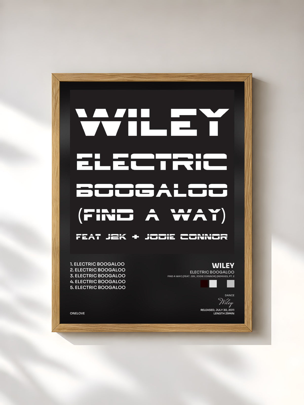#bois Tableau de l'album Electric Boogaloo (Find a Way) [feat. J2K, Jodie Connor] (Remixes, Pt. 2) de Wiley, cadre en bois brut, imprimé et encadré en France