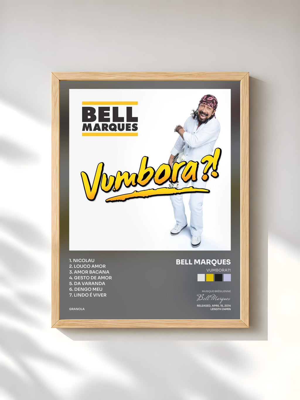 #bois Tableau de l'album Vumbora?! de Bell Marques, cadre en bois brut, imprimé et encadré en France