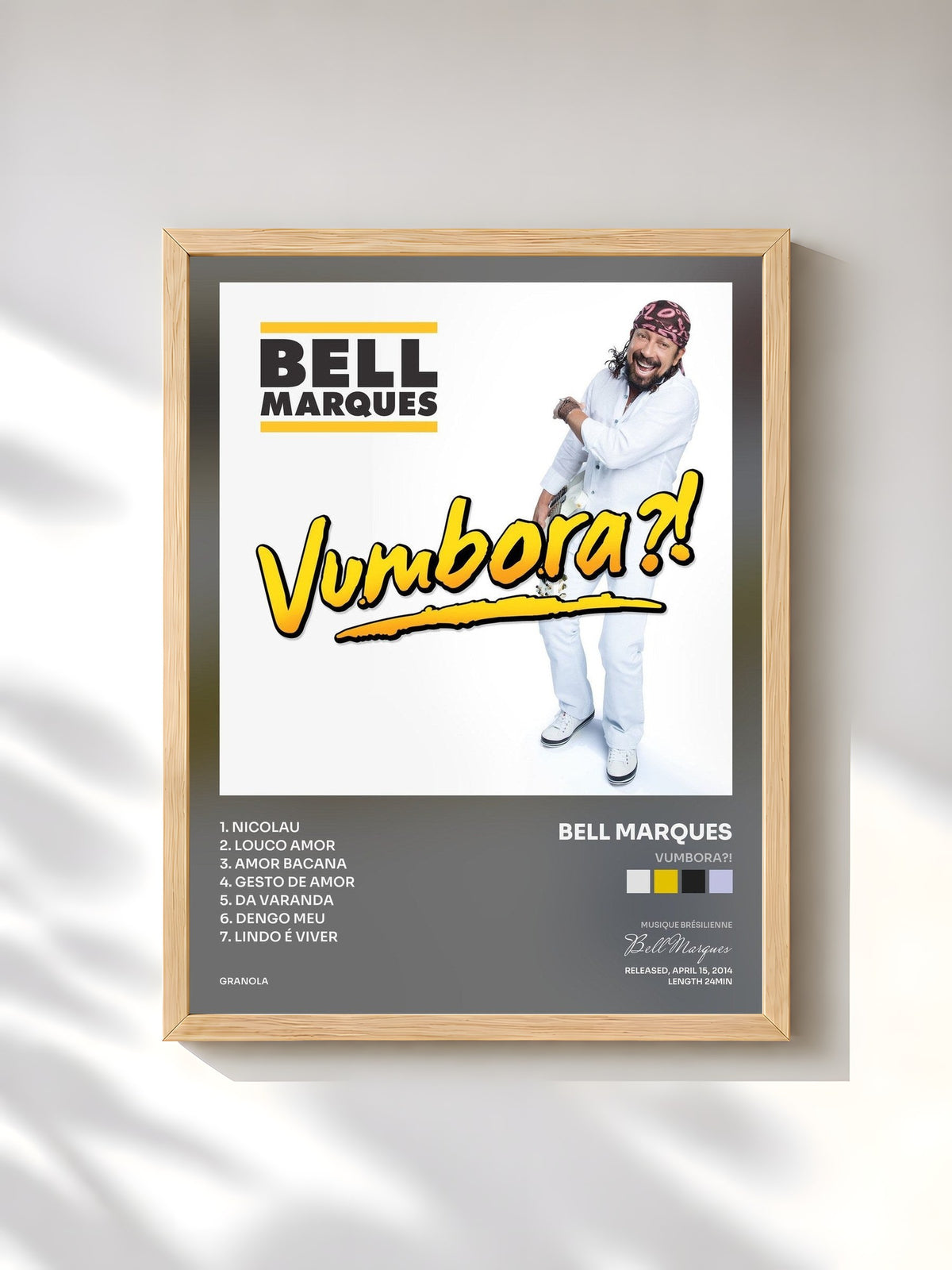 #bois Tableau de l'album Vumbora?! de Bell Marques, cadre en bois brut, imprimé et encadré en France