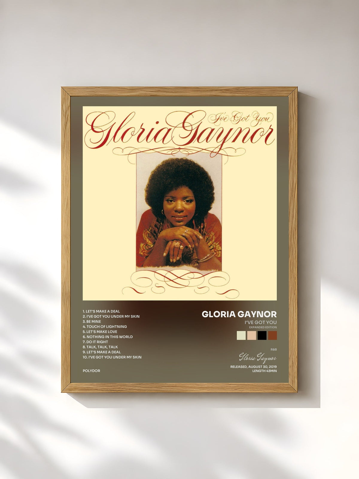 #bois Tableau de l'album I've Got You (Expanded Edition) de Gloria Gaynor, cadre en bois brut, imprimé et encadré en France
