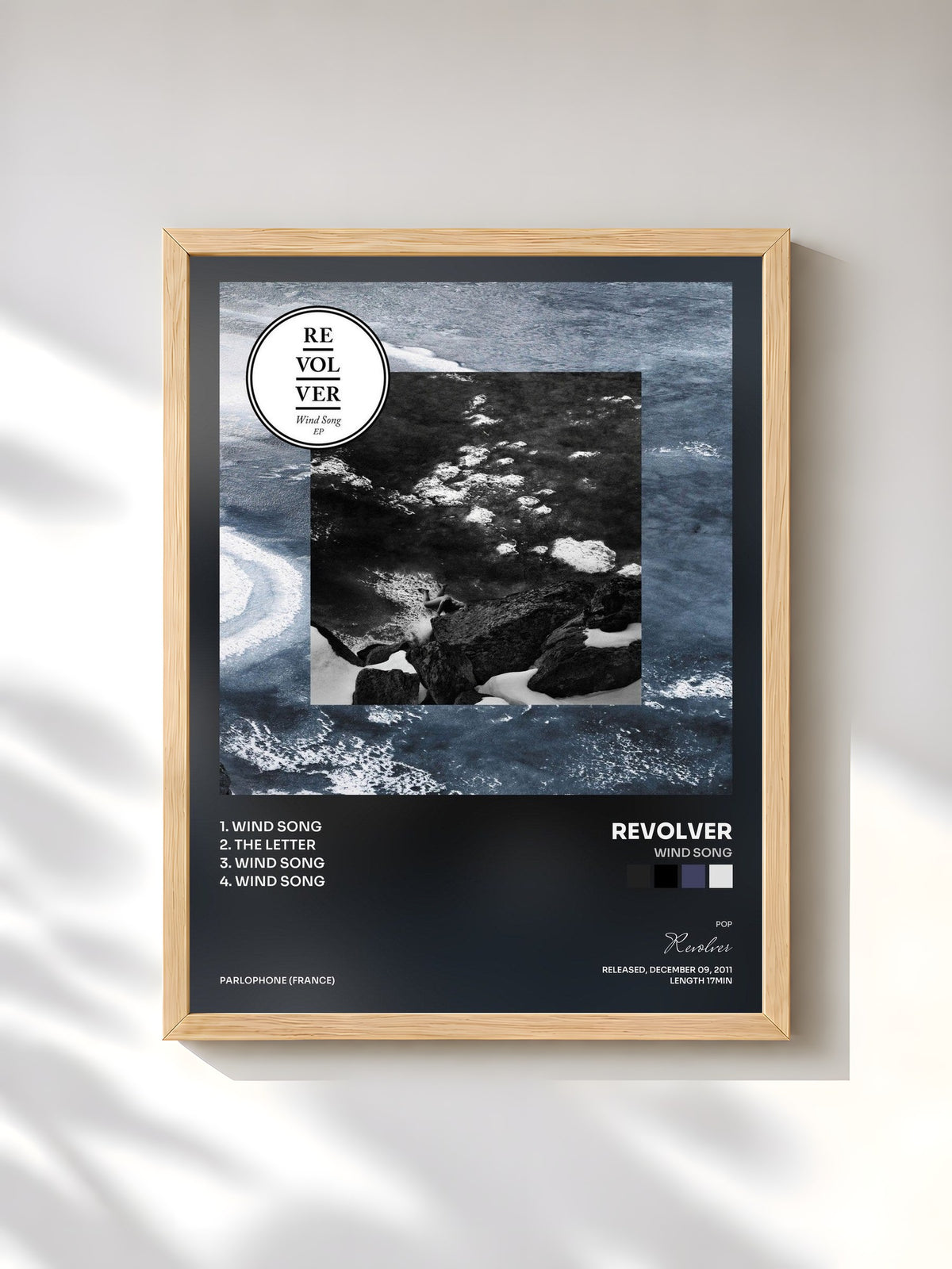 #bois Tableau de l'album Wind Song de Revolver, cadre en bois brut, imprimé et encadré en France