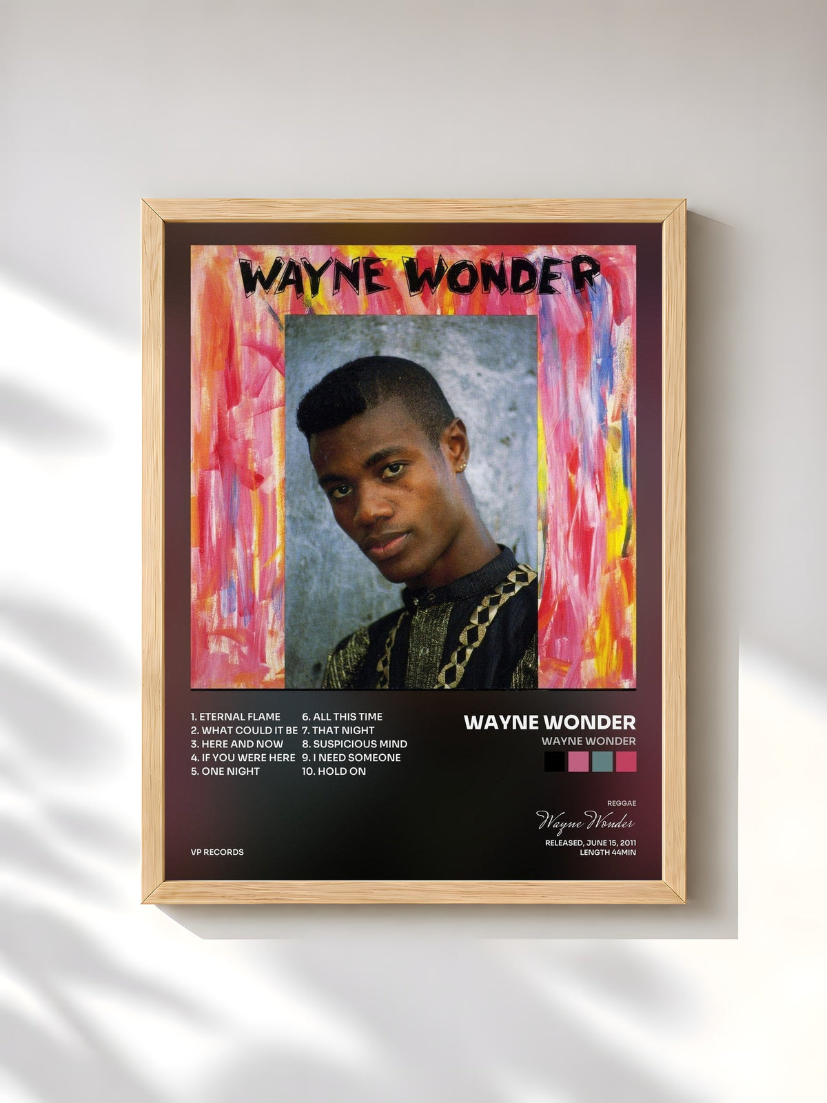 #bois Tableau de l'album Wayne Wonder de Wayne Wonder, cadre en bois brut, imprimé et encadré en France