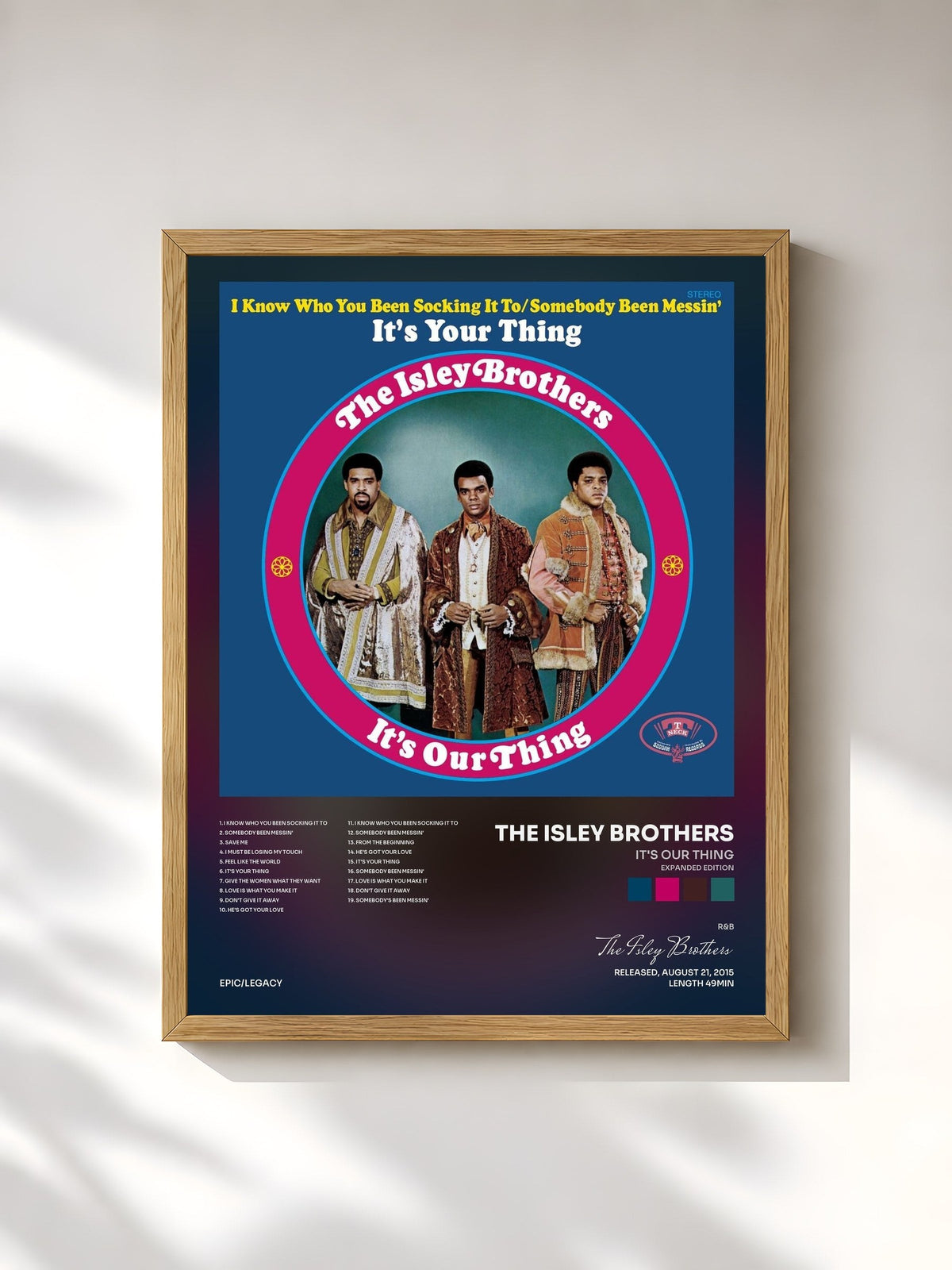 #bois Tableau de l'album It's Our Thing (Expanded Edition) de The Isley Brothers, cadre en bois brut, imprimé et encadré en France