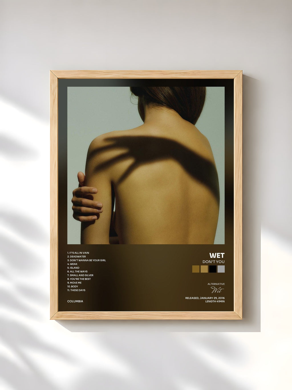 #bois Tableau de l'album Don't You de Wet, cadre en bois brut, imprimé et encadré en France