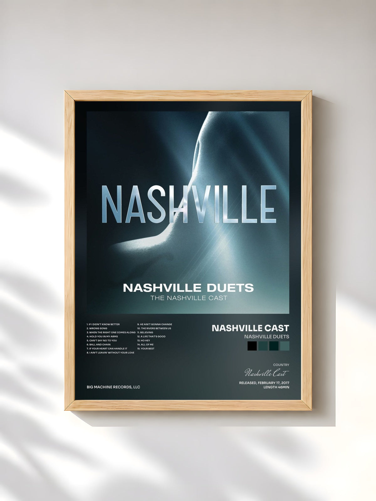 #bois Tableau de l'album Nashville Duets de Nashville Cast, cadre en bois brut, imprimé et encadré en France