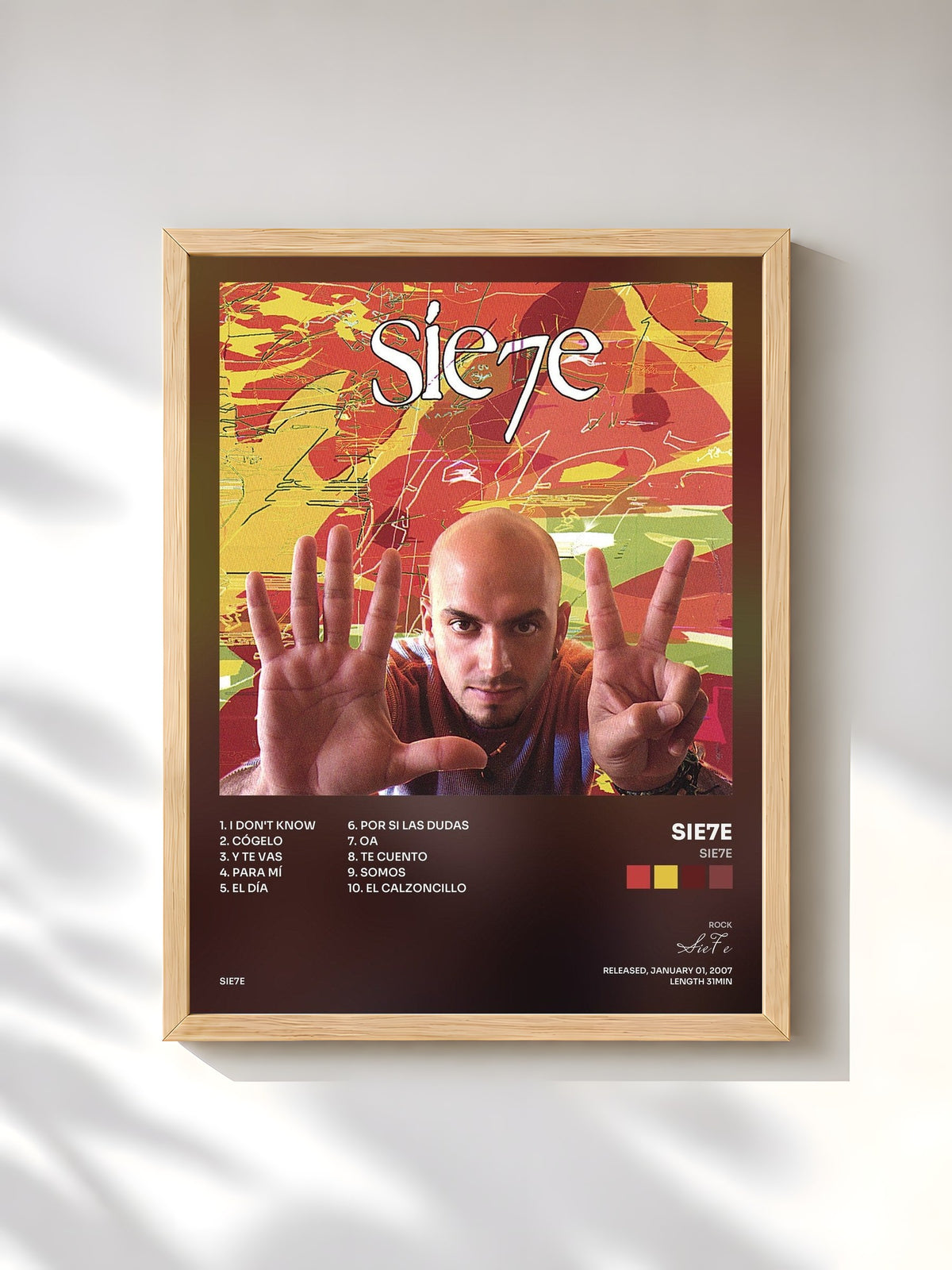 #bois Tableau de l'album Sie7e de Sie7e, cadre en bois brut, imprimé et encadré en France