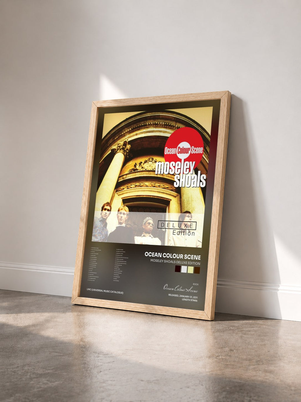 #bois Tableau de l'album Moseley Shoals Deluxe Edition de Ocean Colour Scene vu de trois quarts, cadre en bois brut