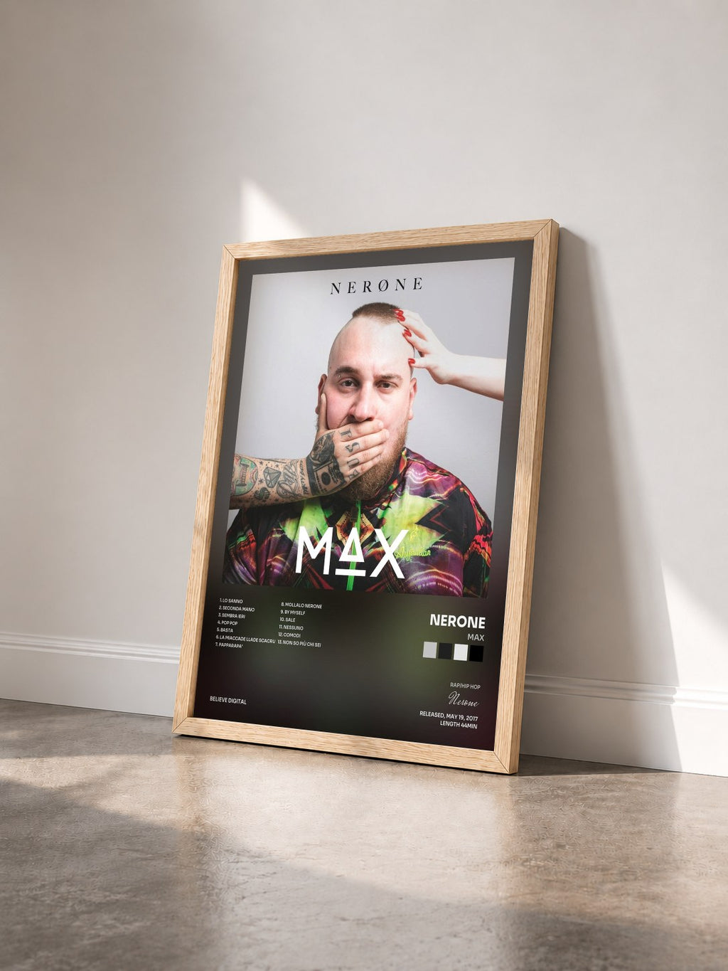 #bois Tableau de l'album Max de Nerone vu de trois quarts, cadre en bois brut