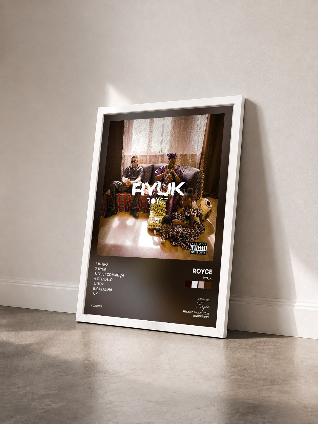 #blanc Tableau de l'album Ryuk de Royce vu de trois quarts, cadre blanc