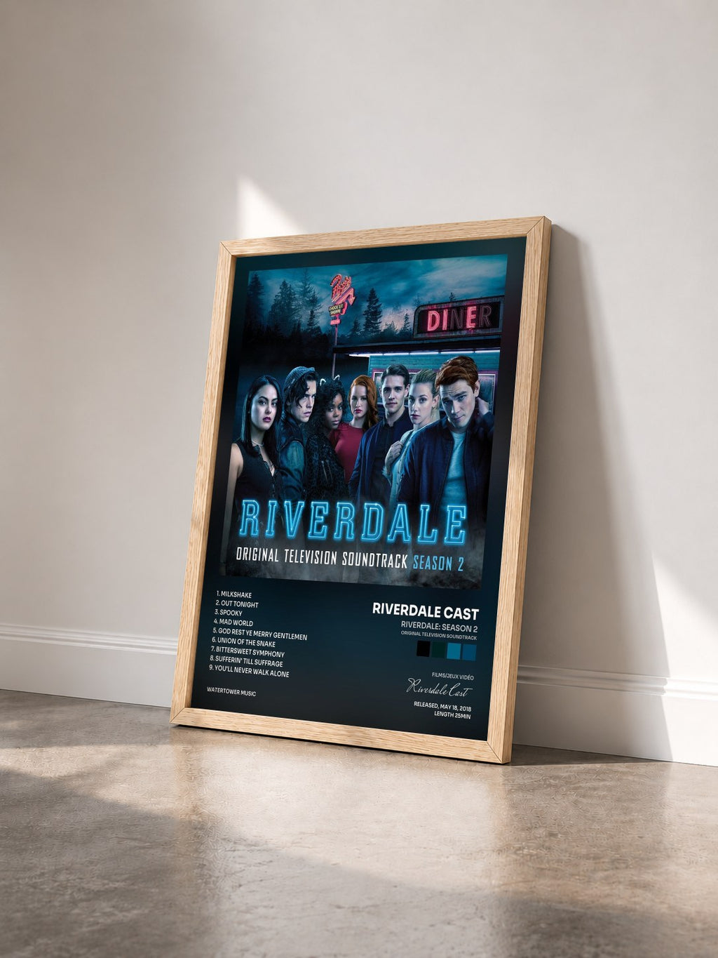 #bois Tableau de l'album Riverdale: Season 2 (Original Television Soundtrack) de Riverdale Cast vu de trois quarts, cadre en bois brut