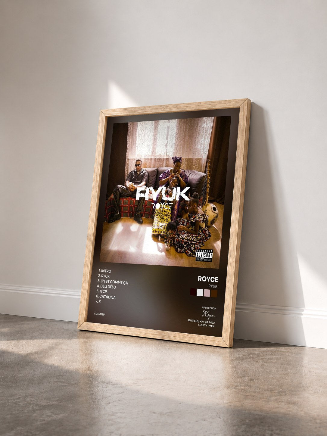 #bois Tableau de l'album Ryuk de Royce vu de trois quarts, cadre en bois brut