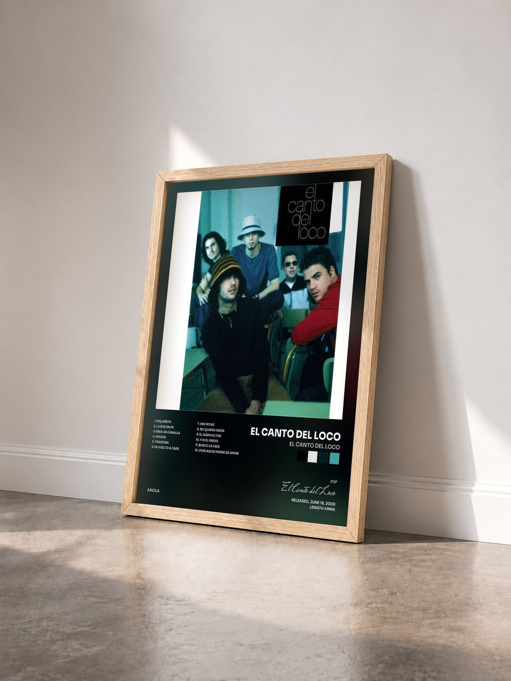 #bois Tableau de l'album El Canto del Loco de El Canto del Loco vu de trois quarts, cadre en bois brut