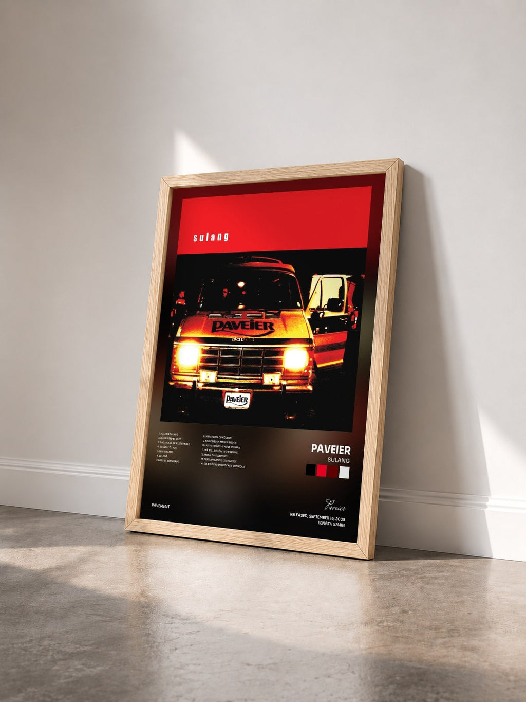 #bois Tableau de l'album Sulang de Paveier vu de trois quarts, cadre en bois brut