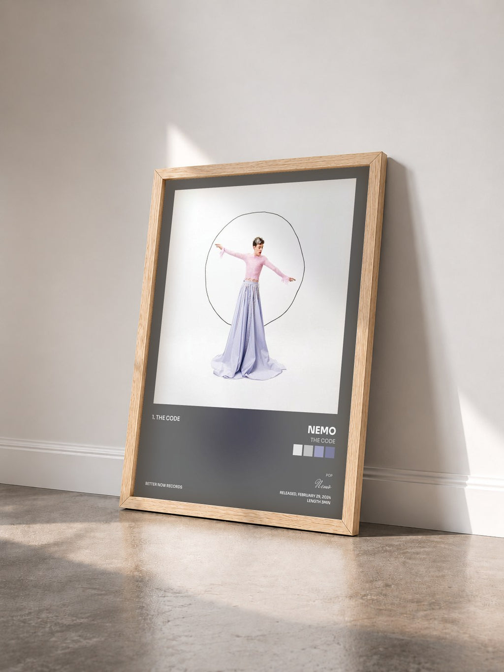 #bois Tableau de l'album The Code de Nemo vu de trois quarts, cadre en bois brut