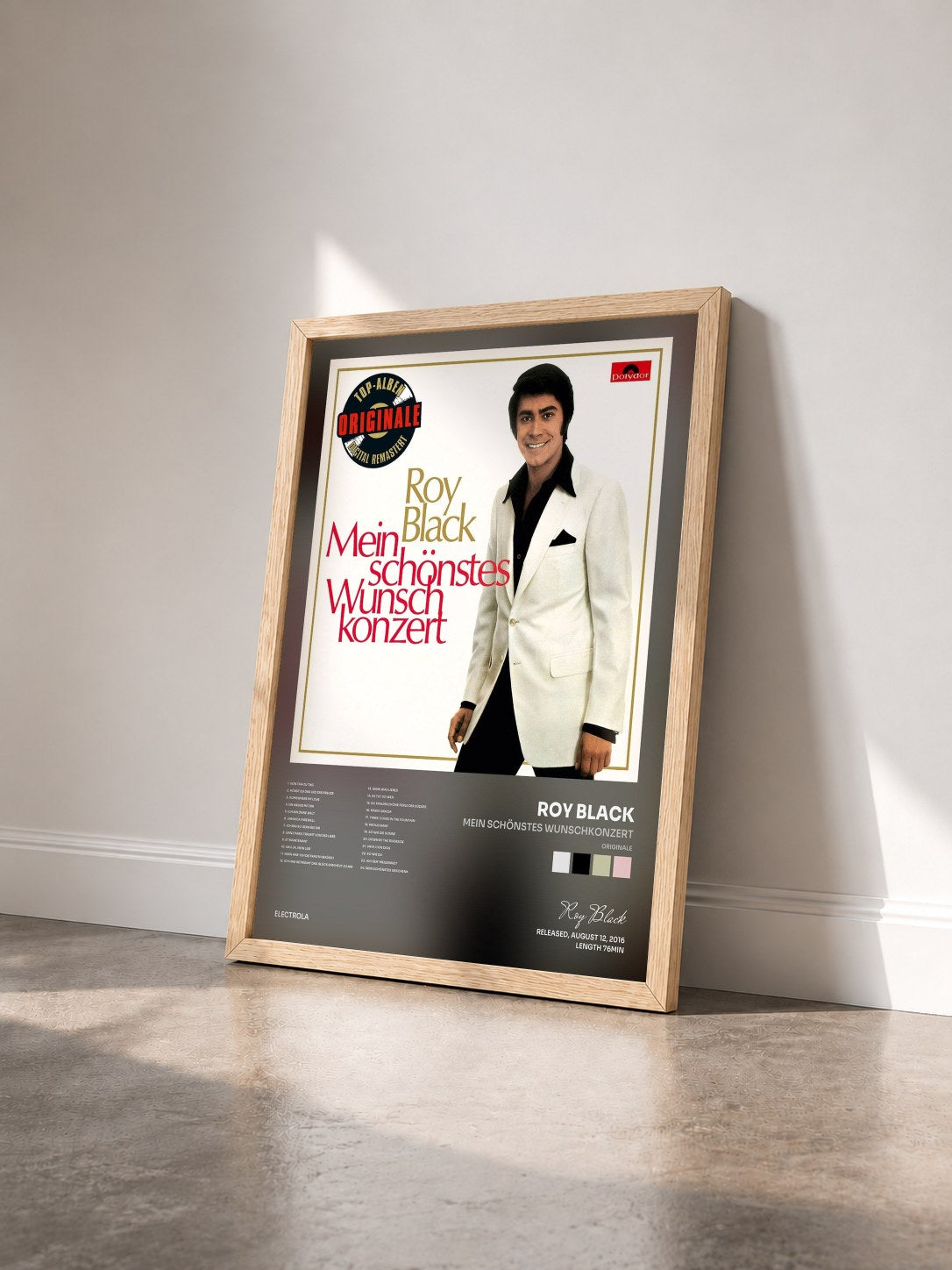 #bois Tableau de l'album Mein schönstes Wunschkonzert (Originale) de Roy Black vu de trois quarts, cadre en bois brut