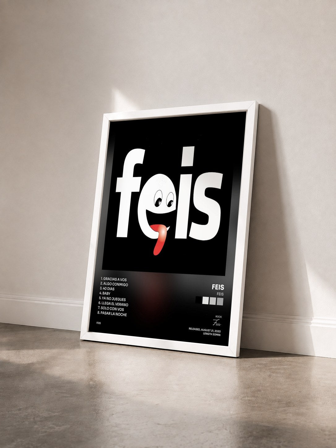 #blanc Tableau de l'album Feis de Feis vu de trois quarts, cadre blanc