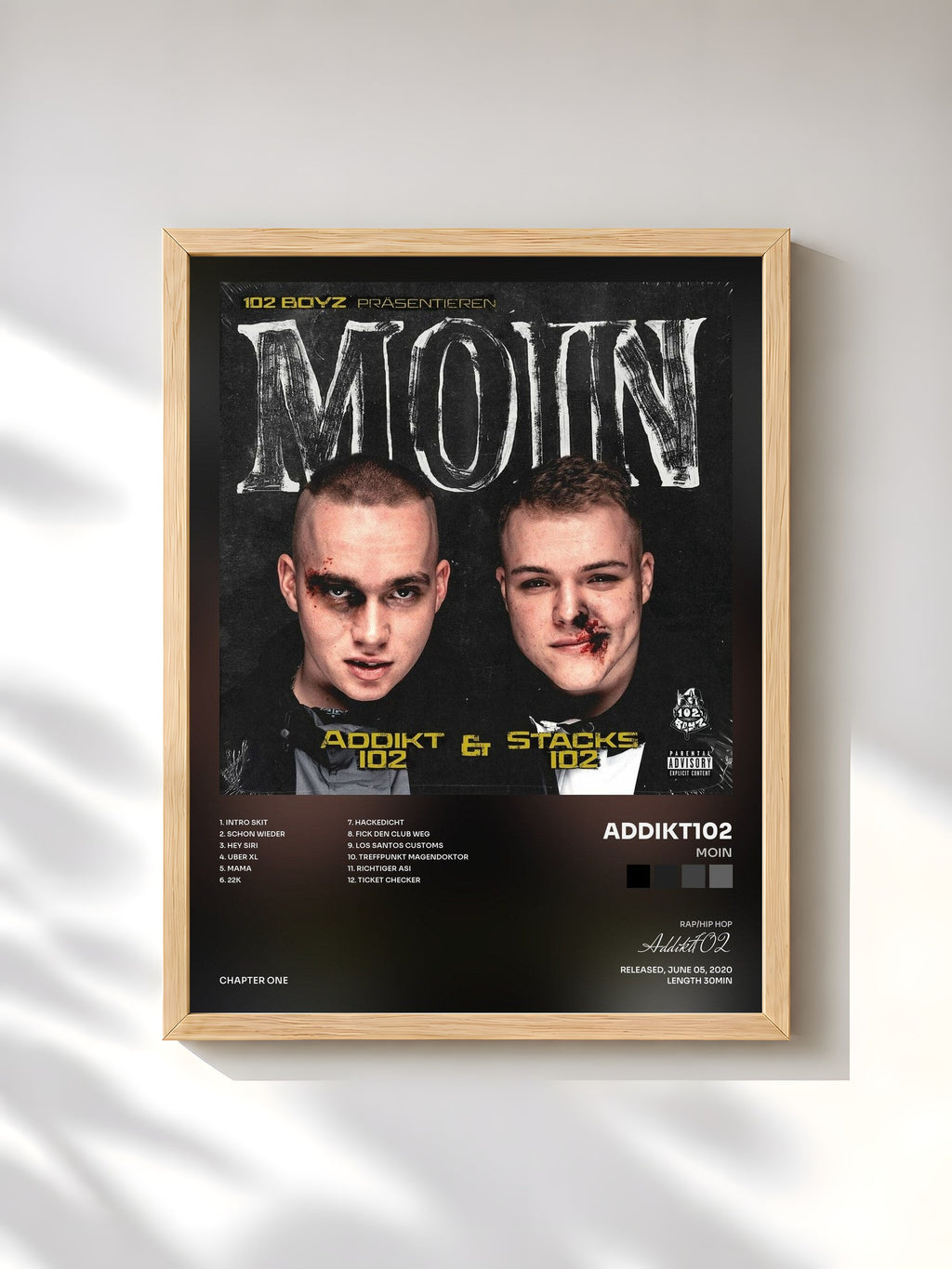 #bois Tableau de l'album MOIN de Addikt102, cadre en bois brut, imprimé et encadré en France