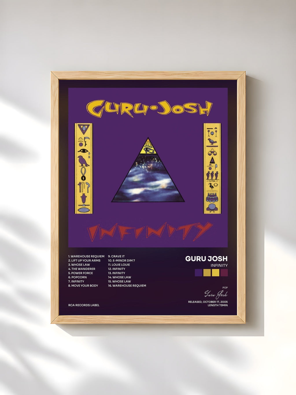 #bois Tableau de l'album Infinity de Guru Josh, cadre en bois brut, imprimé et encadré en France