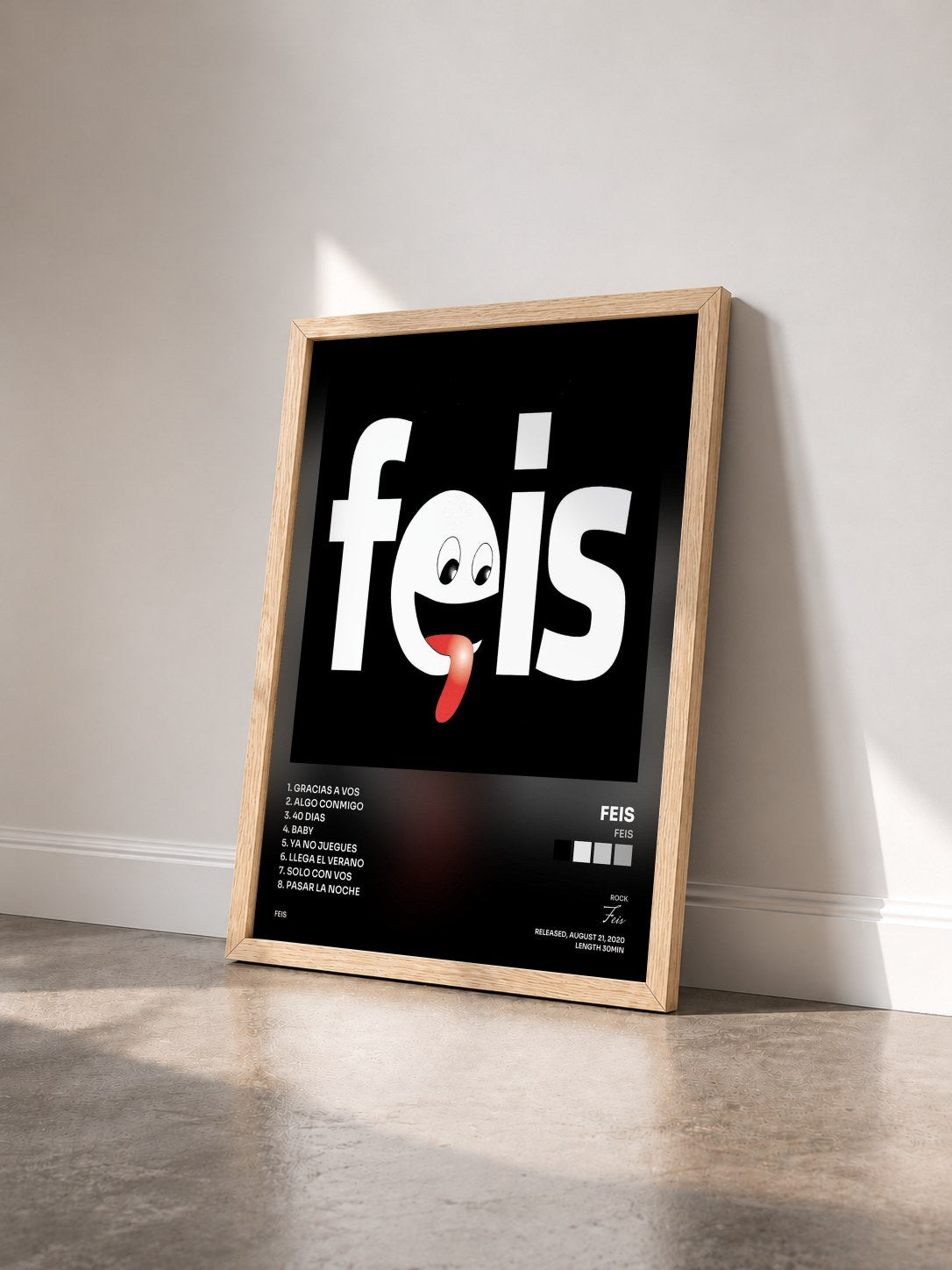 #bois Tableau de l'album Feis de Feis vu de trois quarts, cadre en bois brut