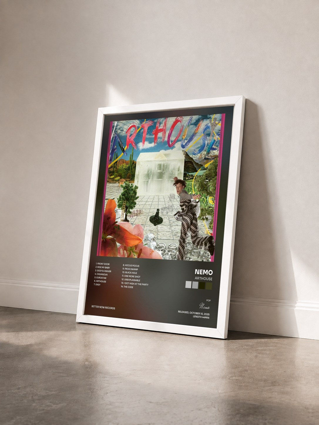 #blanc Tableau de l'album Arthouse de Nemo vu de trois quarts, cadre blanc