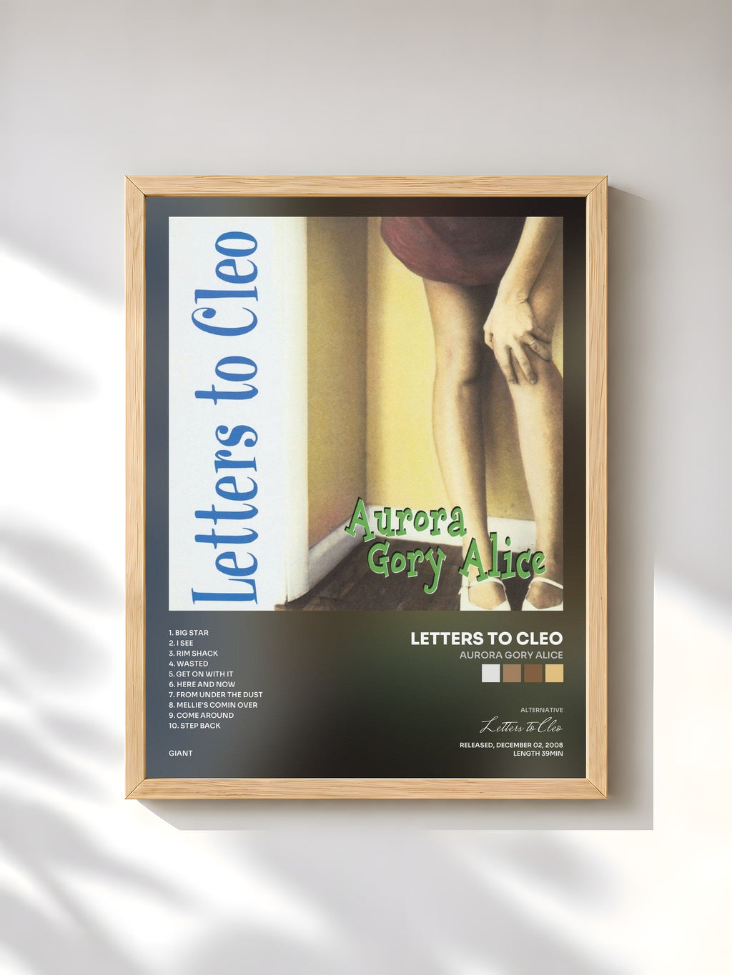 #bois Tableau de l'album Aurora Gory Alice de Letters to Cleo, cadre en bois brut, imprimé et encadré en France