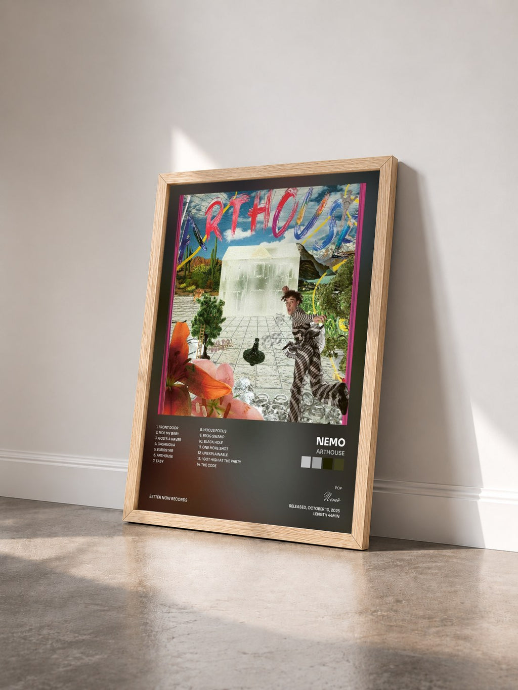 #bois Tableau de l'album Arthouse de Nemo vu de trois quarts, cadre en bois brut