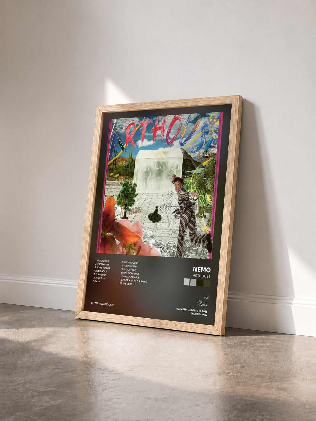 #bois Tableau de l'album Arthouse de Nemo vu de trois quarts, cadre en bois brut