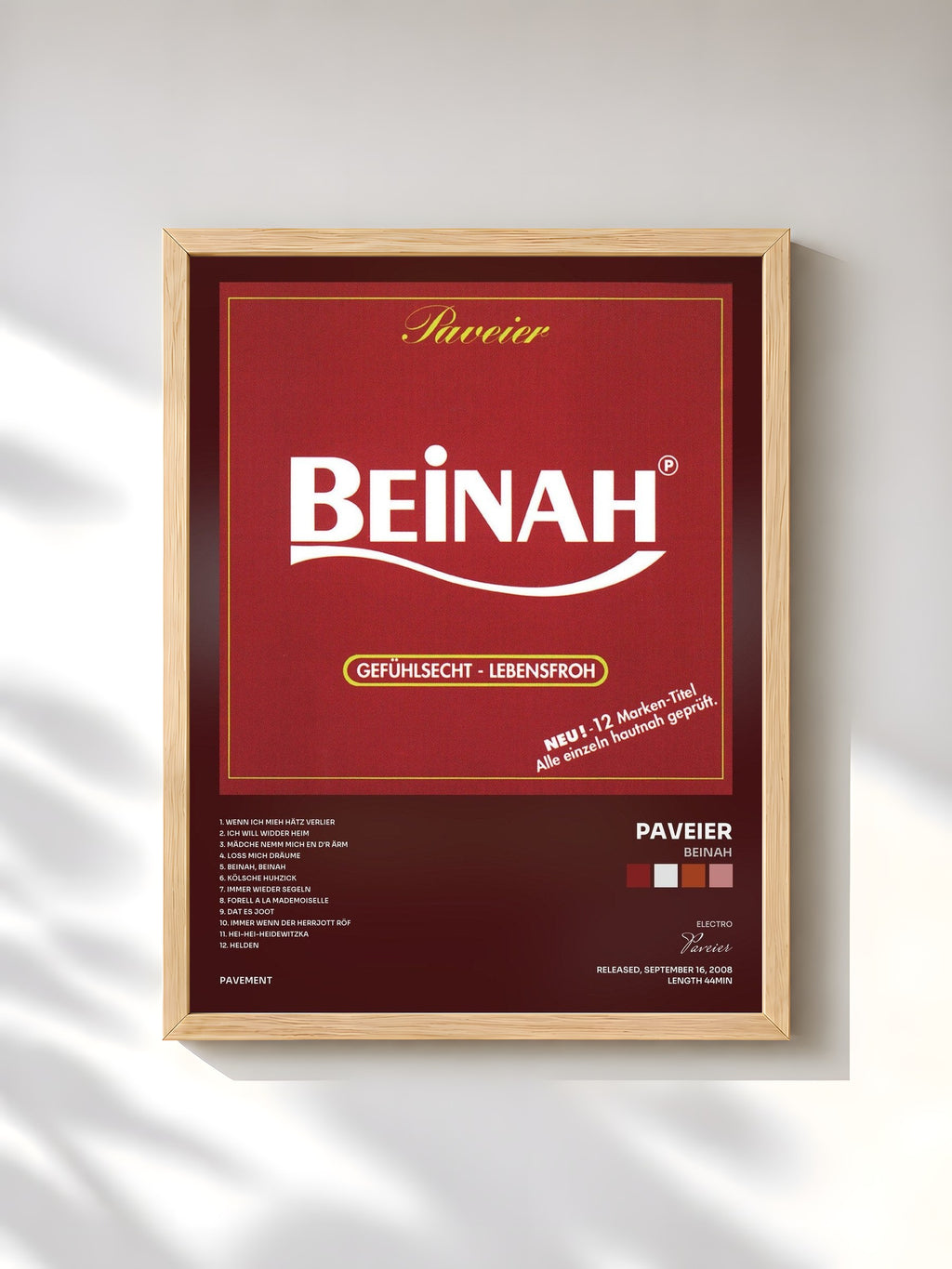 #bois Tableau de l'album Beinah de Paveier, cadre en bois brut, imprimé et encadré en France