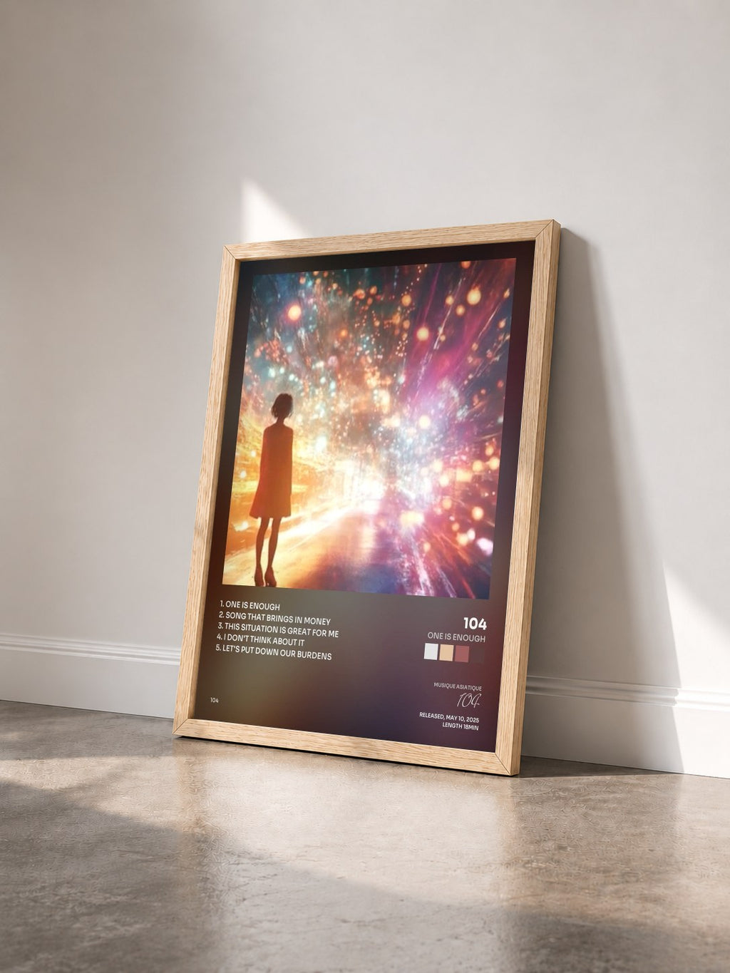 #bois Tableau de l'album One is enough de 104 vu de trois quarts, cadre en bois brut