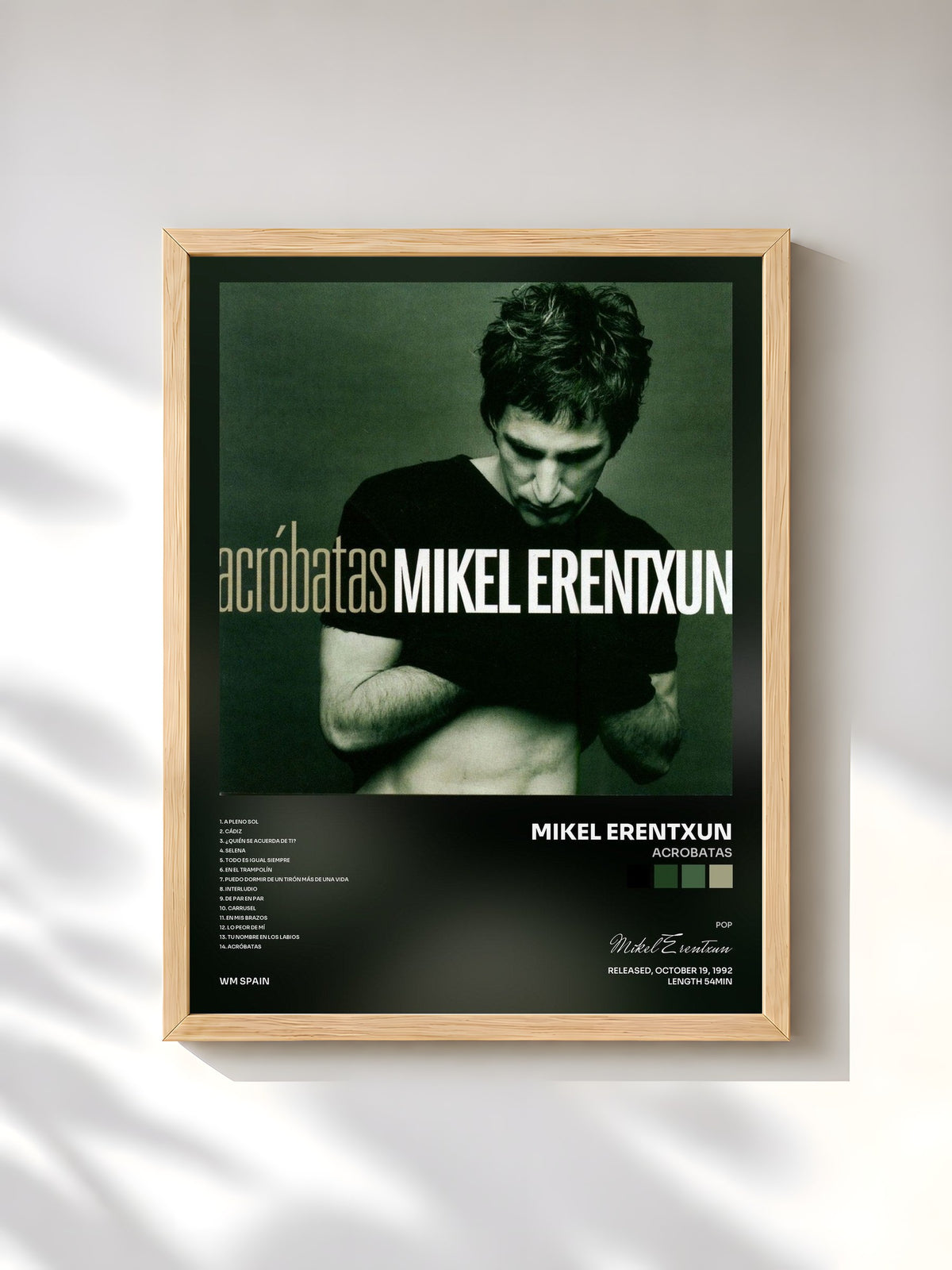 #bois Tableau de l'album Acrobatas de Mikel Erentxun, cadre en bois brut, imprimé et encadré en France