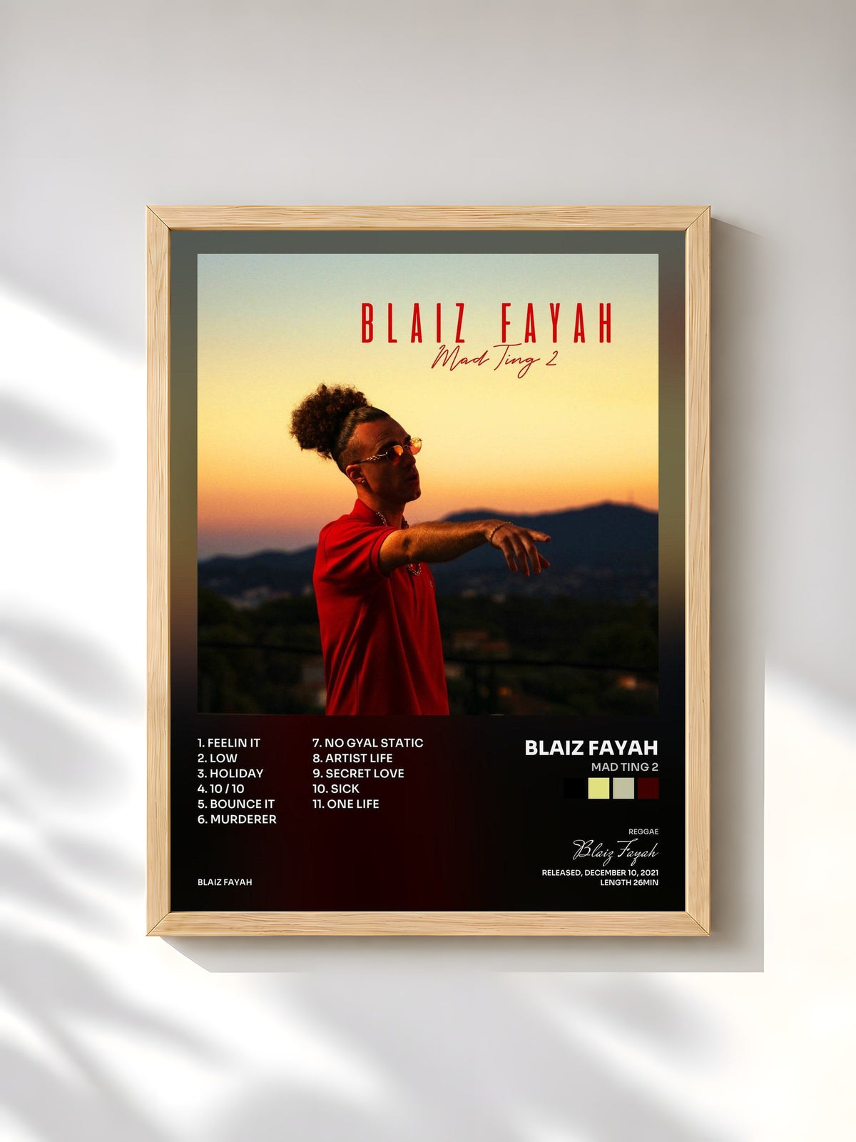 #bois Tableau de l'album Mad Ting 2 de Blaiz Fayah, cadre en bois brut, imprimé et encadré en France