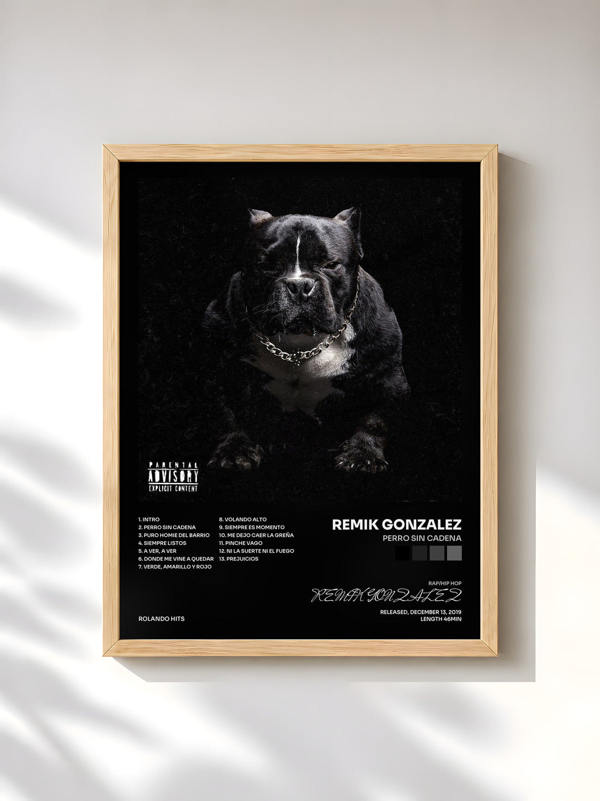 #bois Tableau de l'album Perro Sin Cadena de REMIK GONZALEZ, cadre en bois brut, imprimé et encadré en France