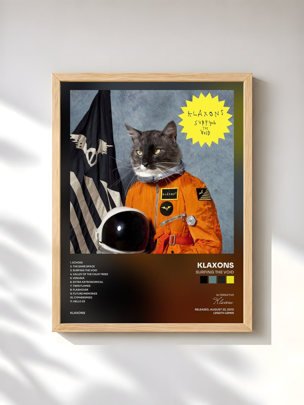 #bois Tableau de l'album Surfing The Void de Klaxons, cadre en bois brut, imprimé et encadré en France