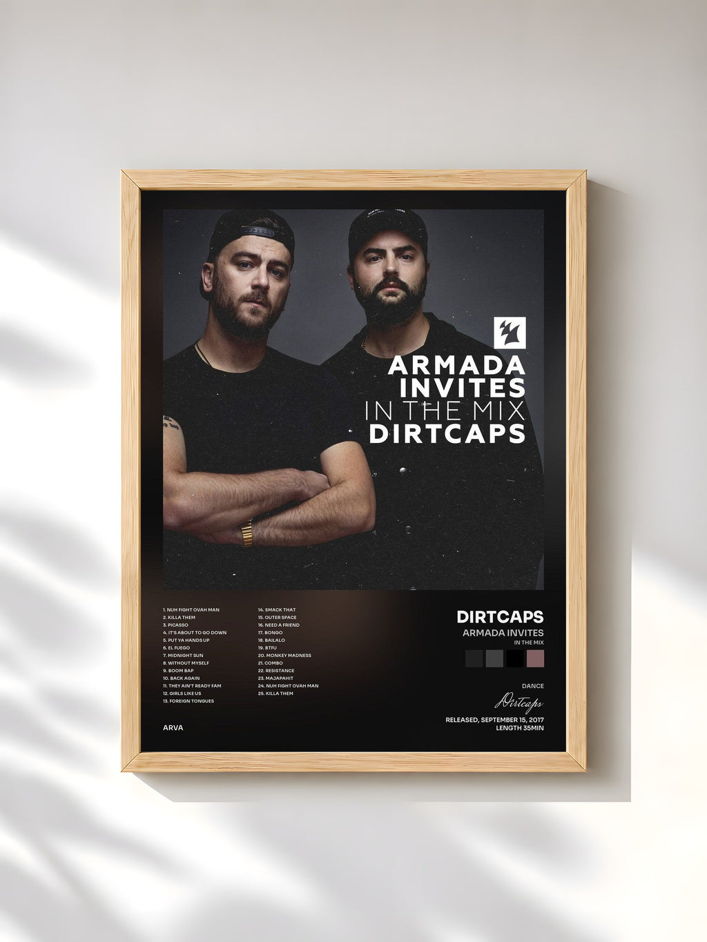 #bois Tableau de l'album Armada Invites (In The Mix): Dirtcaps de Dirtcaps, cadre en bois brut, imprimé et encadré en France