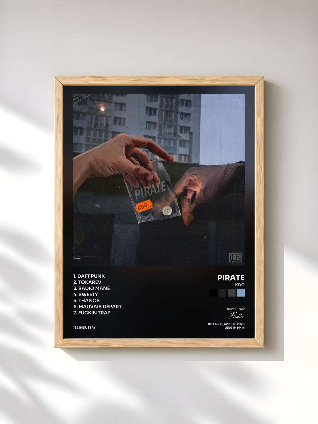 #bois Tableau de l'album KDO de Pirate, cadre en bois brut, imprimé et encadré en France