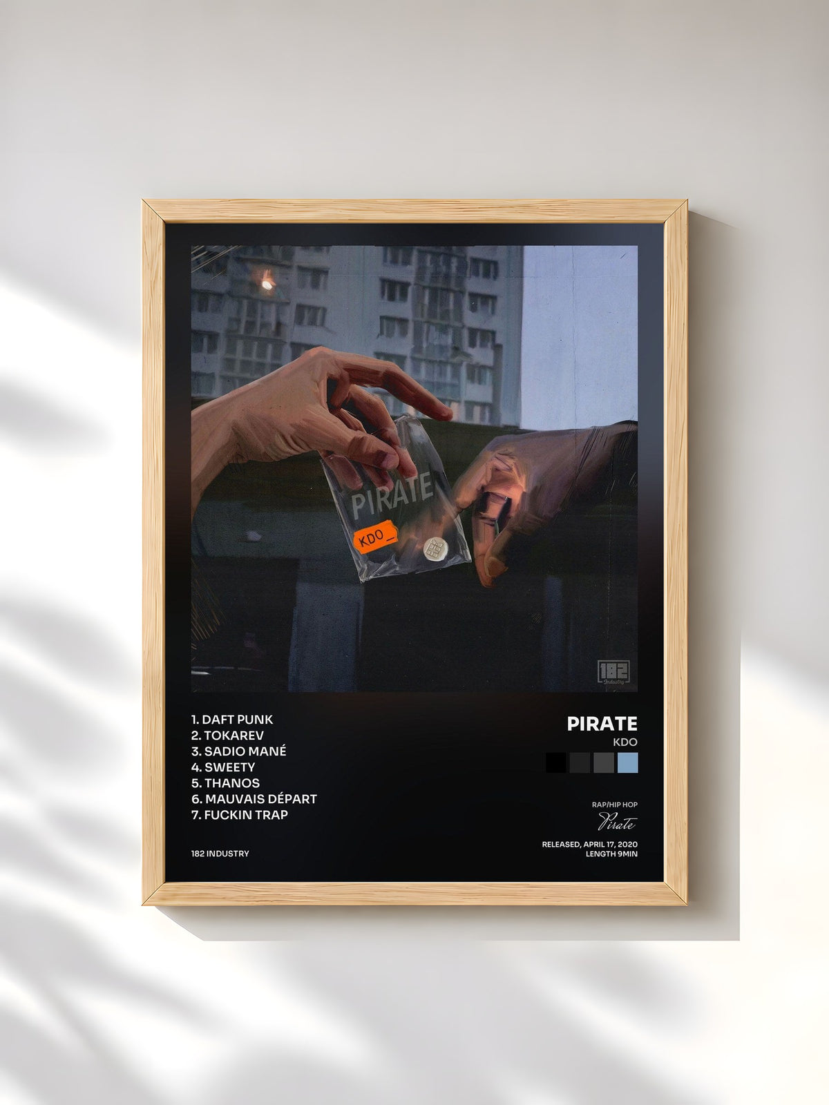 #bois Tableau de l'album KDO de Pirate, cadre en bois brut, imprimé et encadré en France