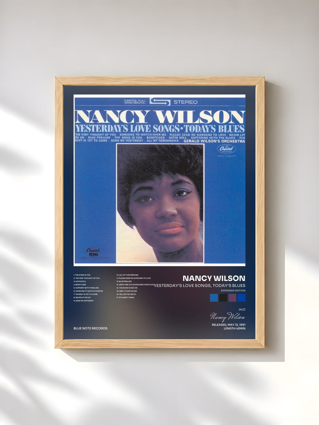 #bois Tableau de l'album Yesterday's Love Songs, Today's Blues (Expanded Edition) de Nancy Wilson, cadre en bois brut, imprimé et encadré en France