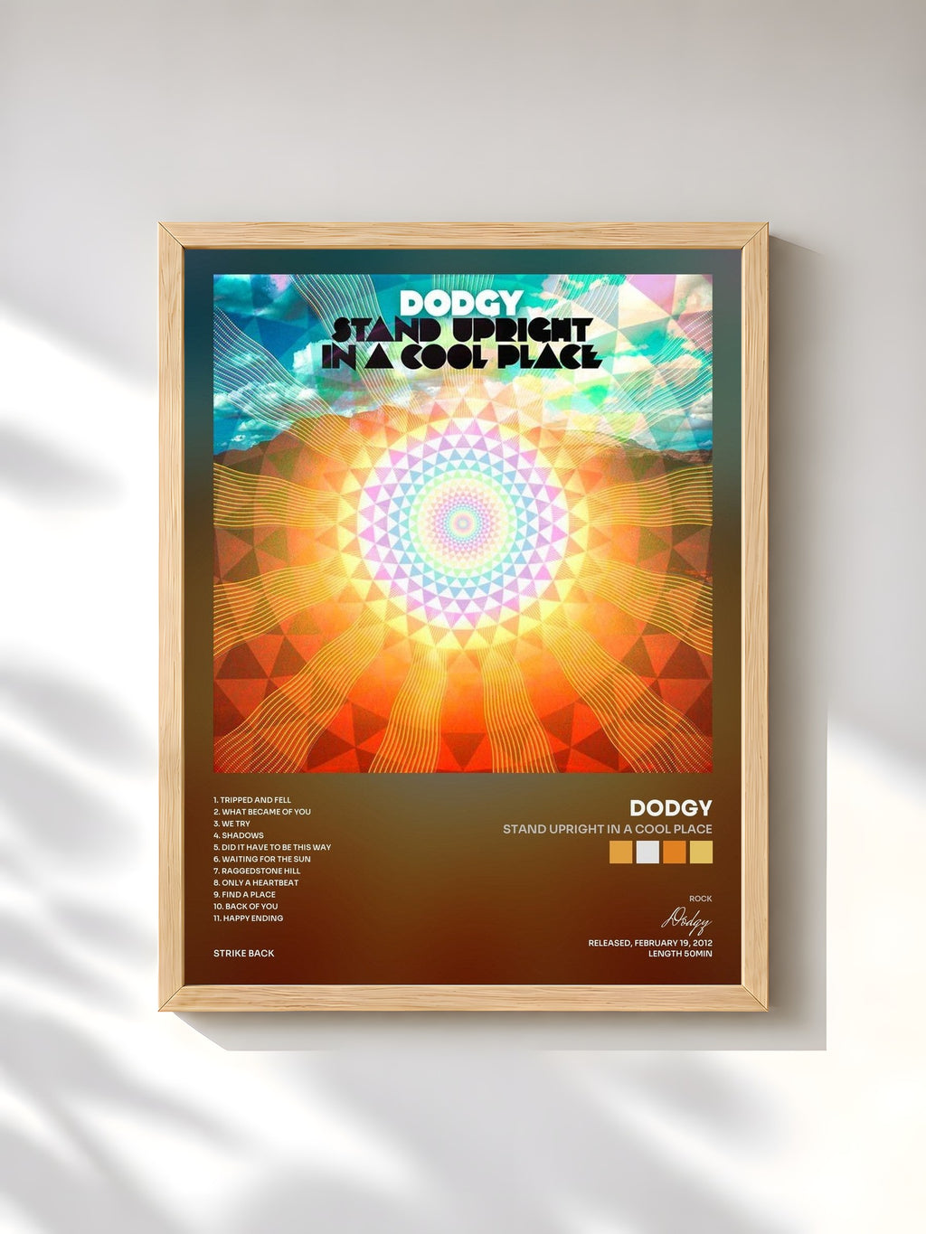 #bois Tableau de l'album Stand Upright in a Cool Place de Dodgy, cadre en bois brut, imprimé et encadré en France