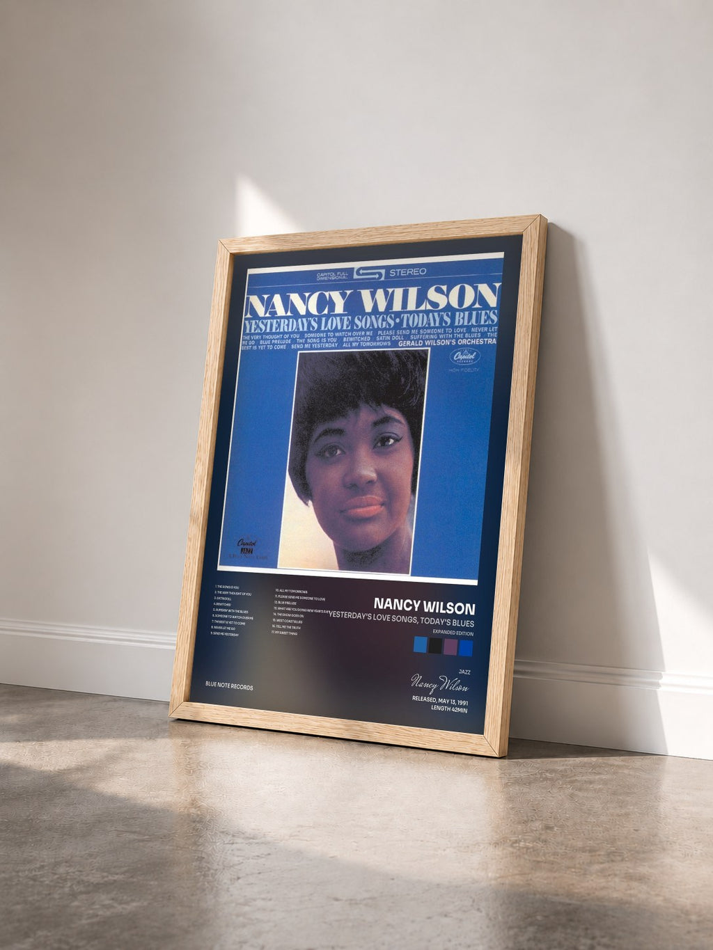 #bois Tableau de l'album Yesterday's Love Songs, Today's Blues (Expanded Edition) de Nancy Wilson vu de trois quarts, cadre en bois brut