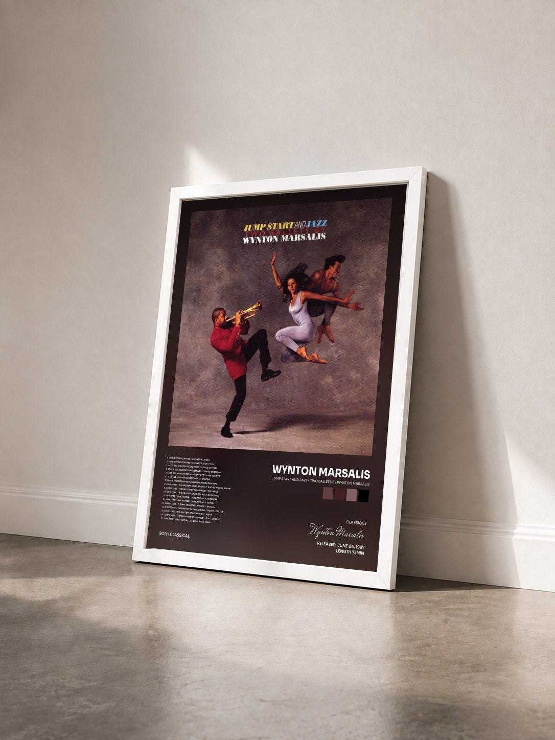#blanc Tableau de l'album Jump Start and Jazz - Two Ballets by Wynton Marsalis de Wynton Marsalis vu de trois quarts, cadre blanc