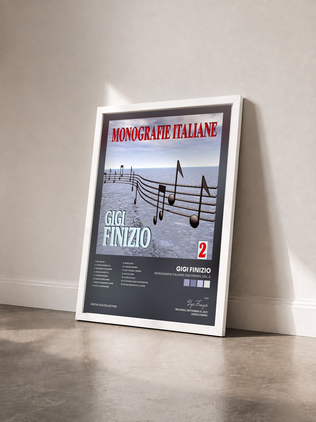 #blanc Tableau de l'album Monografie italiane: Gigi Finizio, Vol. 2 de Gigi Finizio vu de trois quarts, cadre blanc