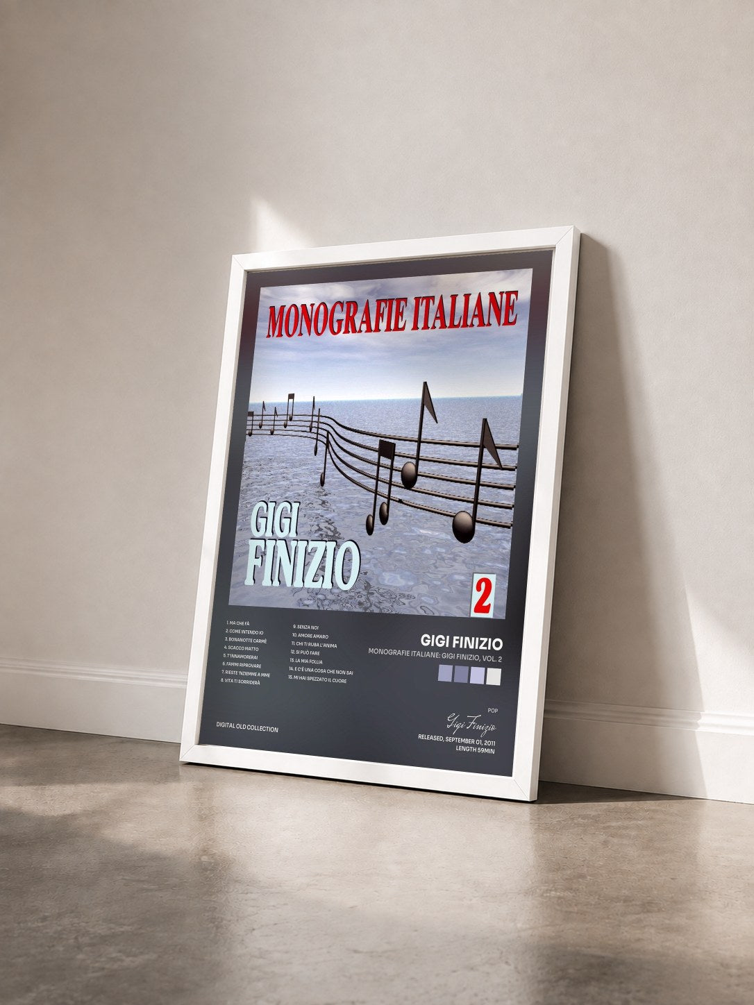 #blanc Tableau de l'album Monografie italiane: Gigi Finizio, Vol. 2 de Gigi Finizio vu de trois quarts, cadre blanc