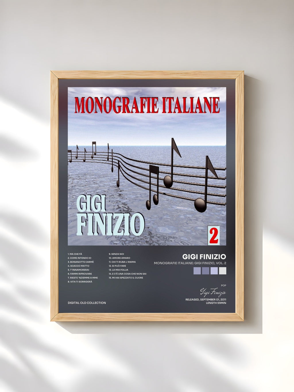 #bois Tableau de l'album Monografie italiane: Gigi Finizio, Vol. 2 de Gigi Finizio, cadre en bois brut, imprimé et encadré en France