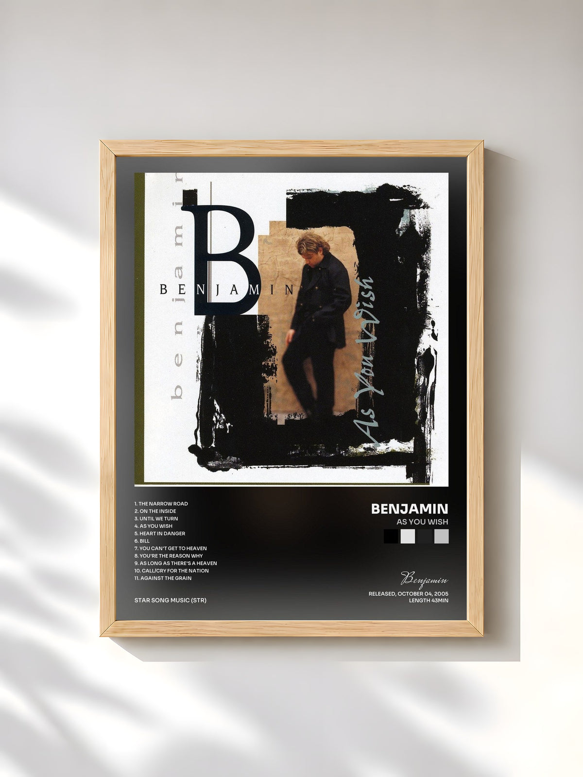 #bois Tableau de l'album As You Wish de Benjamin, cadre en bois brut, imprimé et encadré en France