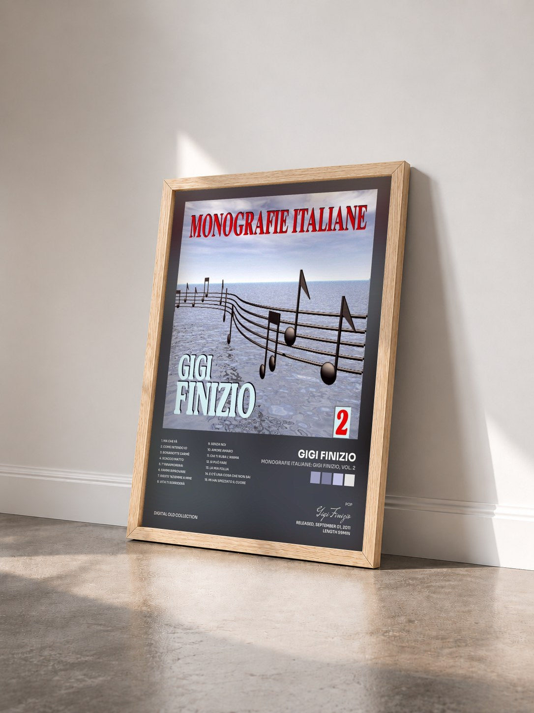 #bois Tableau de l'album Monografie italiane: Gigi Finizio, Vol. 2 de Gigi Finizio vu de trois quarts, cadre en bois brut